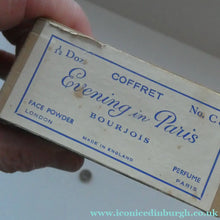 Load image into Gallery viewer, 1930s ART DECO Bourjois "Evening In Paris" Miniature Perfume Bottle and Full Face Powder Box

