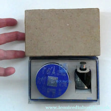 Load image into Gallery viewer, 1930s ART DECO Bourjois "Evening In Paris" Miniature Perfume Bottle and Full Face Powder Box
