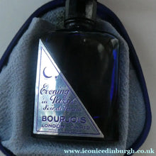 Load image into Gallery viewer, 1930s ART DECO Bourjois "Evening In Paris" Perfume Bottle in Bakelite Blue Clam Shell Box
