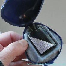 Load image into Gallery viewer, 1930s ART DECO Bourjois "Evening In Paris" Perfume Bottle in Bakelite Blue Clam Shell Box
