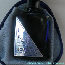 Load image into Gallery viewer, 1930s ART DECO Bourjois "Evening In Paris" Perfume Bottle in Bakelite Blue Clam Shell Box
