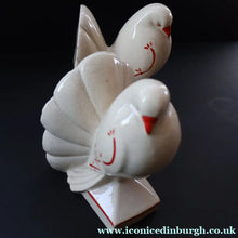 Load image into Gallery viewer, 1930s Art Deco Continental Ceramics FAN TAIL DOVES Sand-Filled (Sandbag) Bookends
