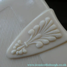 Load image into Gallery viewer, 1930s Art Deco Cream Celluloid Trinket Box with Faux Decorative Clasps and a Hinged Lid
