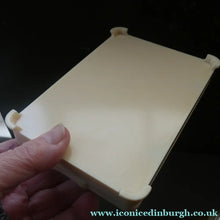 Load image into Gallery viewer, 1930s Art Deco Cream Celluloid Trinket Box with Faux Decorative Clasps and a Hinged Lid
