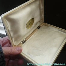 Load image into Gallery viewer, 1930s Art Deco Cream Celluloid Trinket Box with Faux Decorative Clasps and a Hinged Lid
