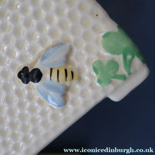 Load image into Gallery viewer, 1930s Art Deco CROWN DEVON Honey Pot or Box with Bee Finial on the Lid

