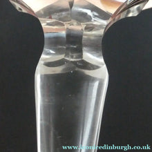 Load image into Gallery viewer, Large 1930s Art Deco Czech Glass Decanter by KARL PALDA. Geometric Clear Glass, with Engraved Lines and Black Enamel
