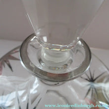 Load image into Gallery viewer, Rare 1930s Art Deco CZECH Glass Decanter Embellished with Large Silver Pointed Stars
