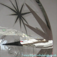 Load image into Gallery viewer, Rare 1930s Art Deco CZECH Glass Decanter Embellished with Large Silver Pointed Stars
