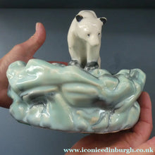 Load image into Gallery viewer, 1930s ART DECO Czech Polar Bear Bowl. Very Decorative Figurative Centerpiece Designed by Ditmar Urbach 
