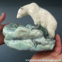 Load image into Gallery viewer, 1930s ART DECO Czech Polar Bear Bowl. Very Decorative Figurative Centerpiece Designed by Ditmar Urbach 
