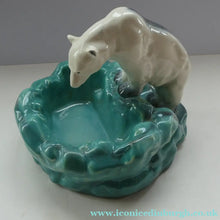 Load image into Gallery viewer, 1930s Art Deco Ditmar Urbach Czech Ceramic Polar Bear Bowl
