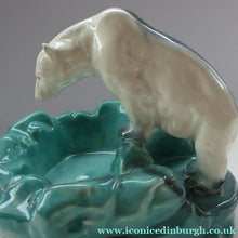 Load image into Gallery viewer, 1930s Art Deco Ditmar Urbach Czech Ceramic Polar Bear Bowl
