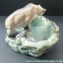 Load image into Gallery viewer, 1930s ART DECO Czech Polar Bear Bowl. Very Decorative Figurative Centerpiece Designed by Ditmar Urbach 
