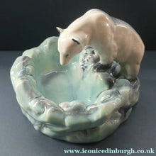 Load image into Gallery viewer, 1930s ART DECO Czech Polar Bear Bowl. Very Decorative Figurative Centerpiece Designed by Ditmar Urbach 
