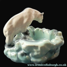 Load image into Gallery viewer, 1930s ART DECO Czech Polar Bear Bowl. Very Decorative Figurative Centerpiece Designed by Ditmar Urbach
