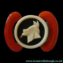 Load image into Gallery viewer, Rare French Art Deco 1930s BAKELITE / PHENOLIC Belt Buckle. Dog Decoration
