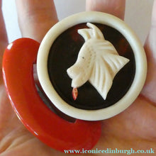 Load image into Gallery viewer, Rare French Art Deco 1930s BAKELITE / PHENOLIC Belt Buckle. Dog Decoration
