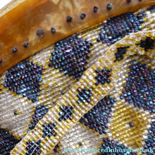 Load image into Gallery viewer, ART DECO Glass Beaded Bag with Celluloid Curved Clasp and Coffee Bean Details. Fabulous Vintage 1930s Evening Bag

