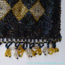 Load image into Gallery viewer, ART DECO Glass Beaded Bag with Celluloid Curved Clasp and Coffee Bean Details. Fabulous Vintage 1930s Evening Bag
