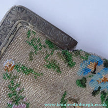 Load image into Gallery viewer, ART DECO Glass Lampwork Beaded Bag with Fine Engraved Metal Clasp &amp; Chain.  LARGE Fabulous Vintage Evening Bag. Made of the Tiniest of Beads
