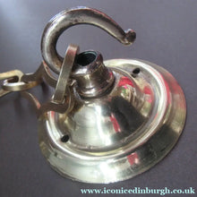 Load image into Gallery viewer, Original 1930s Art Deco White Satin Glass and Brass Pendant Shade
