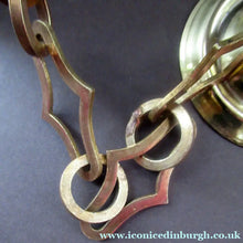 Load image into Gallery viewer, Original 1930s Art Deco White Satin Glass and Brass Pendant Shade
