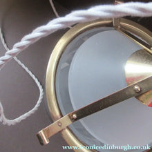 Load image into Gallery viewer, Original 1930s Art Deco White Satin Glass and Brass Pendant Shade
