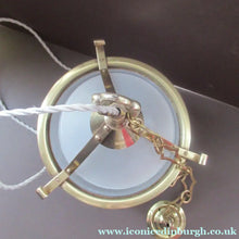 Load image into Gallery viewer, Original 1930s Art Deco White Satin Glass and Brass Pendant Shade
