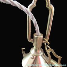 Load image into Gallery viewer, Original 1930s Art Deco White Satin Glass and Brass Pendant Shade
