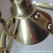 Load image into Gallery viewer, Original 1930s Art Deco White Satin Glass and Brass Pendant Shade
