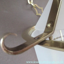 Load image into Gallery viewer, Original 1930s Art Deco White Satin Glass and Brass Pendant Shade

