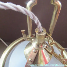 Load image into Gallery viewer, Original 1930s Art Deco White Satin Glass and Brass Pendant Shade
