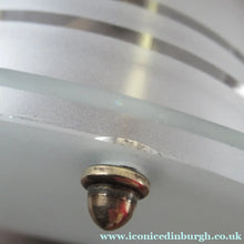 Load image into Gallery viewer, Original 1930s Art Deco White Satin Glass and Brass Pendant Shade
