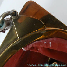 Load image into Gallery viewer, Vintage 1930s ART DECO Hornback Crocodile with Brass Enamel Metal Frame and Fancy Brass Clasp
