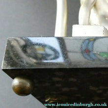 Load image into Gallery viewer, 1930s ART DECO Metal Table Lamp. Silver-Tone Kneeling Nude. Pink Glass Shade
