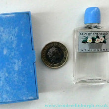Load image into Gallery viewer, 1930s ART DECO Miniature Lily of the Valley Perfume Bottle in Early Plastic Box. ATKINSON'S, LONDON &amp; an Art Nouveau Lalique Perfume Bottle
