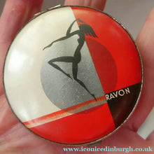 Load image into Gallery viewer, Rare 1930s ART DECO Miniature Powder Compact by RAVON / CUSSONS. Dancing Lady on Lid
