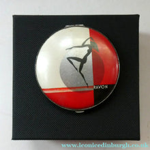 Load image into Gallery viewer, Rare 1930s ART DECO Miniature Powder Compact by RAVON / CUSSONS. Dancing Lady on Lid
