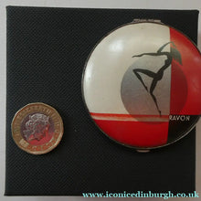 Load image into Gallery viewer, Rare 1930s ART DECO Miniature Powder Compact by RAVON / CUSSONS. Dancing Lady on Lid
