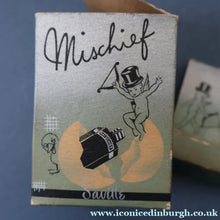 Load image into Gallery viewer, 1930s Art Deco Miniature Saville’s Mischief Egg Perfume Bottle (with rare card box) - Art Deco Perfume Bottle
