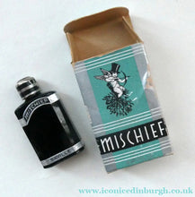 Load image into Gallery viewer, 1930s ART DECO Miniature Saville's MISCHIEF Perfume Bottle in Original Retail Box
