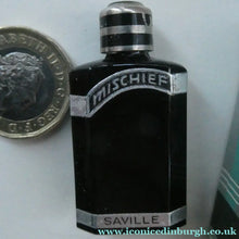 Load image into Gallery viewer, 1930s ART DECO Miniature Saville's MISCHIEF Perfume Bottle in Original Retail Box
