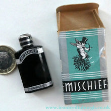 Load image into Gallery viewer, 1930s ART DECO Miniature Saville's MISCHIEF Perfume Bottle in Original Retail Box
