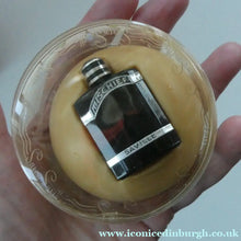 Load image into Gallery viewer, 1930s ART DECO Miniature Saville's MISCHIEF Perfume Bottle in Soap Cake &amp; Clear Plastic Box
