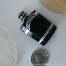 Load image into Gallery viewer, 1930s ART DECO Miniature Saville's MISCHIEF Perfume Bottle in Soap Cake &amp; Clear Plastic Box
