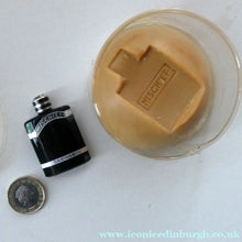 Load image into Gallery viewer, 1930s ART DECO Miniature Saville's MISCHIEF Perfume Bottle in Soap Cake &amp; Clear Plastic Box
