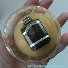 Load image into Gallery viewer, 1930s ART DECO Miniature Saville's MISCHIEF Perfume Bottle in Soap Cake &amp; Clear Plastic Box
