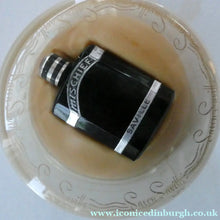 Load image into Gallery viewer, 1930s ART DECO Miniature Saville's MISCHIEF Perfume Bottle in Soap Cake &amp; Clear Plastic Box
