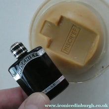 Load image into Gallery viewer, 1930s ART DECO Miniature Saville's MISCHIEF Perfume Bottle in Soap Cake &amp; Clear Plastic Box
